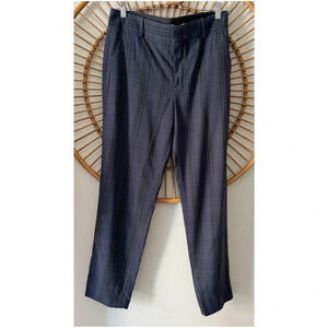 Vince High Rise Plaid Crop blue Pants Size 6